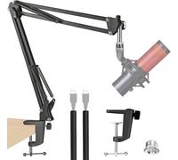 ChenQuanSarl-Quadcast 2 Bras Micro - Hyperx Quadcast 2 Support Micro Avec Microphone Tube De Fixation, Pied De Micro Pince De Perche Micro Pour Jeux, Streaming Et Podcasting Par