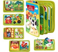 ChenQuanSarl-Quiet Book Sur Le Thème De La Ferme, Thèmes De La Ferme Planche D'Activités 20 En 1 Pour Tout-Petits, Montessori Jouets D'Activité Et De Développement, Jouet Cadeau Pour Enfant 1-5 Ans