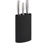 Chenquansarl-Rangement Couteaux, Ovale, Non Garni, Avec Insert En Tiges Plastiques, H X L X P 22 X 16,5 X 6,5 Cm, Noir