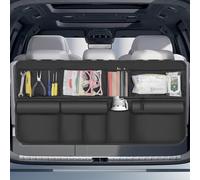 Chenquansarl-Rangement Voiture Pour Le Coffre -Organisateur De Coffre Avec Scratch Autocollant Double Face, Pliable, Imperméable, Résistant À La Saleté Avec 9 Poches, 105x51 Cm, Pour Suv, Noir