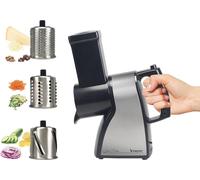 Chenquansarl-Rapeuse Fromage Legumes Bp.400 Électrique, 3 Cônes En Acier Interchangeables, Coupe Julienne, Tranches Et Râpe, Allié, Argenté Et Noir