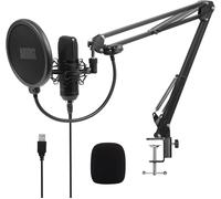 ChenQuanSarl-Rec100 - Micro Bras Pc Articulé Usb Condensateur Cardioïde Unidirectionnel - Kit Microphone Pour Ordinateur Youtube Zoom Podcast Gaming Enregistrement Studio - Support Antichoc & Filtre