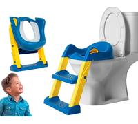 Chenquansarl-Reducteur Wc Enfant, Pour Enfants Avec Échelle, Apprentis De La Propreté, Portable, Ajustable, Compatibilité Totale, Coussin Rembourré, 1 À 7 Ans (Bleu Et Jaune)