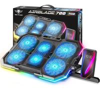 ChenQuanSarl-, Refroidisseur Pc Portable 10"" À 17"", 6 Ventilateurs Silencieux, Compatible Ps5, Ps4, Xbox & Pc, Support Ventilé Pour Ordinateur Portable, Plaque De Refroidissement Rétroéclairée Rgb