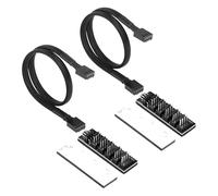 ChenQuanSarl-Répartiteur Ventilateur Pc À 4 Broches Pc 5 Way Splitter Pwm 1 À 5 Splitter 5 Way Pc Case Mondée Interne 4 Pin / 3 Pin Vanne Écoute Corde Cable Cable 1Ft - 2Pcs