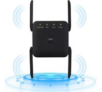 ChenQuanSarl-Répéteur Wifi Amplificateur Wifi Ac1200 Mbps,Wifi Extender, Bouton Wps, Play And Plug, Répéteur Wifi Puissant Avec Un Port Ethernet,Compatible Avec Toutes Les Box Internet (Noir)