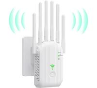 ChenQuanSarl-Répéteur Wifi, Amplificateur Wifi, Repeteur Wifi, 6 Antennes, 2 Ports Lan, Wifi Extender, Routeur/Répéteur/Ap Mode, Couverture Complète À 360°, Couverture Jusqu'À 300 M², Facile À Instal