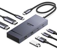 ChenQuanSarl-Revodok Pro 207 Docking Station Hub Usb C Dual Hdmi 4K 60Hz Pd 100W 7 En 1 Station Accueil Adaptateur Multiports Usb 2A2C 10Gbps Extension 2 Écrans Pour Windows Macos