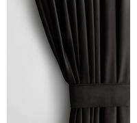 Chenquansarl-Rideau Décoratif À ?illets - Aspect Velours - 140 X 270 Cm - Noir - 1 Pièce