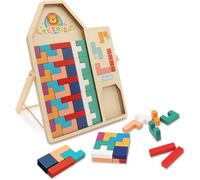 ChenQuanSarl-Rompecabezas Madera De 3D Tetris,Juguetes Montessori Niños 3 4 5 6 Años¿Fomentar La Imaginación Espacial Y El Pensamiento Lógico De Los Niños.