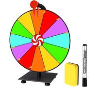 Chenquansarl-Roue De La Fortune À Faire Soi-Même, 30 Cm, À Personnal R, Avec 12 Emplacements, Roue De La Fortune Avec Gomme Et Marqueur, Couleur Jouet, Roue Porte-Bonheur Pour Jeux De Mots, Nouvel An