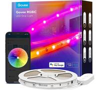 Chenquansarl-Ruban Led Rgbic, Ruban Led 5m, Wifi Bande Compatible Avec Alexa Et Google Assistant, Contrôle App, Diy, Sync Musique, Lumières À Changement De Couleur Pour Chambre, Tv, Intérieur