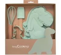 Chenquansarl-Scrapcookingcoffretptisseriedinosaurepourenfantscoffretcadeau4ustensilesfouetcuillremouledcoupoirboissiliconeinoxpourgteauxbiscuitsdinos1134