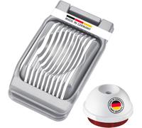 Chenquansarl-Set, 2pcs, 1 Coupe-?Uf Pour Tranches Rondes Et Ovales + 1 Pique-Oeuf, Aluminium/Inox/Plastique, Duplex, Argenté/Rouge/Blanc, 102022e6