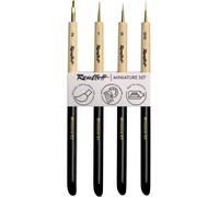 Chenquansarl-Set De Pinceaux Peinture Miniatures Professionnels - Tailles 00/0 / 1/2 - Aquarelle Fabriqués À Partir De Poils Kolinsky Et Synthétiques Avec Manche Verni - Fabriqué