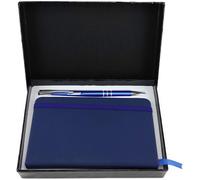 Chenquansarl-Set D'écriture Avec Stylo À Bille Rétractable Et Carnet De Notes Dans Une Boîte Cadeau. - Bleu - Taille Unique