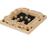Chenquansarl-Shut The Box, 10 Battants, De 2 À 4 Joueurs, En Bois, Pour Petits Et Grands, Avec Dés, Nature Et Noir