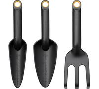 ChenQuanSarl-Solide Petite Jardinière Set 3 Pièces, Noir/Orange