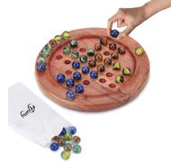 Chenquansarl-Solitaire Classique De 9 Pouces ¿ Jeu De Société En Bois Fabriqué À La Main Avec Billes 4 Couleurs, Design Indien Vintage ¿ Idéal Pour Le Plaisir En Famille Et La Décoration De La Maison