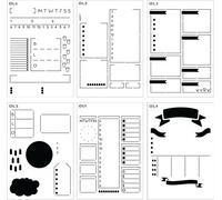 Chenquansarl-Speedy Spreads Lot De 7 Pochoirs De Planification Journalière Pour Carnet De Notes A5 À Grille De Points, Gain De Temps Sur Les M S En Page, Modèles De Planification Diy Pour La Producti