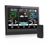 ChenQuanSarl-Station Meteo Interieur Exterieur Sans Fil Avec Capteur Thermomètre Hygromètre Lcd Écran Couleur Avec Alerte Température Météo Prévisions D Radio Phase De La Lune Snooze Réveil
