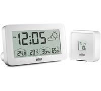 ChenQuanSarl-Station Météo Numérique Réveil Avec Indicateur De Température Et D'Humidité, Prévisions Météo, Écran Lcd, Réglage Rapide, Alarme Sonore Crescendo En Blanc, Modèle Bc13Wp.