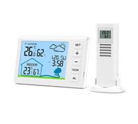 ChenQuanSarl-Station Météo Sans Fil, Thermomètre Et Hygromètre Intérieur Et Extérieur Avec 5 Prévisions Météorologiques, Moniteur De Température Et Humidité Avec Heure (12/24H), Alarme, Date, Fonctio