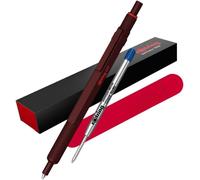 Chenquansarl-Stylo À Bille 600 Et Étui En Velours Pointe Moyenne Encre Noire Stylo Corps Entièrement En Métal Truffe Au Chocolat Poignée Moletée Antidérapante Et Corps Hexagonal Rechargea