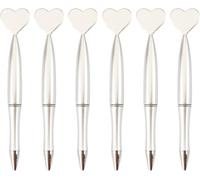Chenquansarl-Stylos À Bille À Encre Noire, 1.0mm, 6 Pièces, Stylos De Bureau En Forme De C?ur, Stylos De Mariage, Papeterie Fournitures Scolaires Et De Bureau