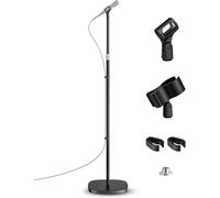 ChenQuanSarl-Support De Microphone - Pied De Micro Universel Avec Base Ponderée Compacte, 2 Clipss Universels, Hauteur Réglable De 55 À 170 Cm Pour Karaoké, Spectacles, Animations En Extérieur Et Scè