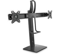 ChenQuanSarl-Support De Moniteur Pour Deux Écrans, 2X Support De Moniteur Vesa 75X75 À Vesa 100X100, Réglable En Hauteur En Continu, Inclinable, Pivotant, Rotatif, Noir Pm-Office-St-02