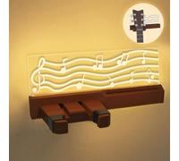ChenQuanSarl-Support Mural Lumineux Pour Guitare Avec Support De Médiator, Support De Guitare En Bois À Led Alimenté Par Usb Pour Guitare Acoustique, Électrique, Basse, Ukulélé, Mandoline, Affichage