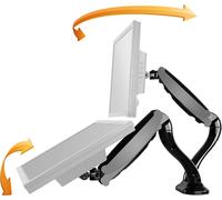 ChenQuanSarl-Support Pc 2 Écrans Ts6611 13-27" (33-69Cm) Orientable Inclinable Bras Articulé Ressort À Gaz Montage Pince De Table