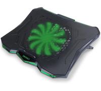 ChenQuanSarl-Support Refroidisseur Pc Portable, Plaque De Refroidissement De 1 Ventilateurs Avec Led Vert Et 2 Ports Usb - Compatible Avec Ordinateur Portable Et Notebook De 17 Pouces - Dim 40 X 30.4