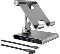 ChenQuanSarl-Support Réglable Pour Tablette Avec Station D'Accueil Usb Type C Pour Ipad Pro/Air/Mini 4K60 Hdmi, 2 X Usb-A 5Gbps, Chargeur Pd 100W, Lecteur De Carte Microsd/Sd, Pr Audio 3.5Mm (Jts224)