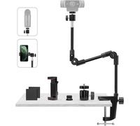 ChenQuanSarl-Support Webcam Avec Support Téléphone & Vis 5/8¿ 63.5Cm Support Videoprojecteur Flexible, Pied Micro De Bureau Col De Cygne Pour Logitech C922 C615 Brio 4K Gopro Hero Blue Yeti Snowball