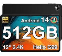 ChenQuanSarl-T40 Pro Tablette 12 Pouces - 20Gb Ram+512Gb Rom(Tf 2Tb), 10800Mah Helio G99 Android 14 Tablette Tactile 4G Lte, Écran 2.4K/16Mp+8Mp/4 Haut-Parleur/7Mm Corps/Double Sim/Gps, Noir