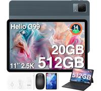 ChenQuanSarl-T40 Tablette Avec Clavier,Tablettte 11 Pouces Android 14,20Gb Ram+512Gb Rom (2Tb Tf) Octa-Core Helio G99,2.5K Fhd+,4G Lte+5G Wifi,Gps,8580Mah,16Mp+8Mp,Tablette Tactile Souris Etui-Gris