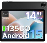 ChenQuanSarl-Tab E3 Tablette Android 15, Tablette 14 Pouces 13500Mah Batterie, Mtk G100 Octa-Core, 32Gb+256Gb/Tf 2Tb, Tablette Tactile 2.1K (2160 * 1440) Écran, 16Mp+8Mp/4G Lte/5G Wlan/Gps/Gms, Noir