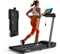 Chenquansarl-Tapis De Marche Pliable Jusqu'à 12 Km/H Avec Double Display Led, 12 Programmes Et Haut-Parleurs, 2 En 1 Walking Pad Tapis De Course Pliable Amorti Et Compatible Avec L'application