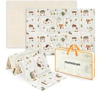 Chenquansarl-Tapis D'éveil Bébé Double Face En Mousse - Tapis De Sol Pliable 180x120x1cm, Design Ville/Beige, Antidérapant, Imperméable, Lavable - Pour Jeux Et Ramper