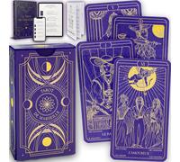 Chenquansarl-Tarot De Marseille Avec Livret Et E-Book De 196 Pages, Jeu Divinatoire En Français Pour Débutants, Divination, Guidance Et Voyance, Fabriqué En France