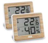 ChenQuanSarl-Thermo-Hygromètre Numérique Avec Du Vrai Bambou. Thermomètre Avec Affichage Précis De La Température, Hygromètre Pour Indicateur D'Humidité Et Zone De Confort, Écran Lcd Lot De 2