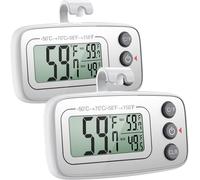 ChenQuanSarl-Thermometre Frigo, Mini Digital Lcd Thermomètre De Réfrigérateur Congelateur Avec Crochet, Enregistrement /Min, Écran Lcd Facile À Lire, ¿ /¿ Conversion, Argent, Lot Of 2