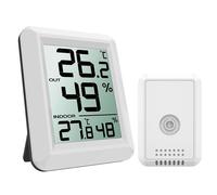 ChenQuanSarl-Thermomètre Hygromètre Digital, Thermomètre Intérieur Et Extérieur Avec Sans Fil Émetteur, Moniteur De Température Et Humidimètre, Grand Écran Lcd, ¿/¿, Pile Fournie, 60S Auto Refresh -