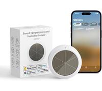 ChenQuanSarl-Thermomètre Hygromètre Intelligent À Énergie Solaire (Hub Requis), Capteur De Température Et DHumidité Compatible Avec Apple Home, Alexa Et Google Home, Surveillance À Distance, Alerte D