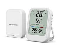 ChenQuanSarl-Thermomètre Hygromètre Numérique, Thermomètre Intérieur Et Extérieur Avec Capteur Sans Fil, Portée De 328Pieds/100M, Valeur /Min, °C/°F, Moniteur De Température Pour Serre, Cave, Garage