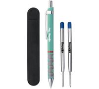 Chenquansarl-Tikky Lot De 4 Stylos À Bille Pastel Encre Bleue Pointe Moyenne Léger Avec Poignée Caoutchoutée 2 Recharges De Stylo + Étui En Velours