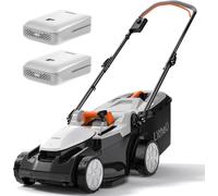 ChenQuanSarl-Tondeuse À Gazon Sans Fil 37Cm, 2X 20V Batteries 4.0Ah, Hauteur Réglable 25-75Mm, Bac 40L, Pour Pelouses Jusqu'À 300M² (Jardin & Petits Espaces)
