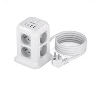ChenQuanSarl-Tour Multipr Avec Interrupteur, 12 En 1 Pr Multiple Avec 8 Ac Et 4 Usb, Multipr Usb C Et Rallonge Electrique 2M, Multi Pr Electrique Convients Pour Bureau, Maison, 4000W, Gris
